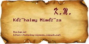 Kőhalmy Mimóza névjegykártya